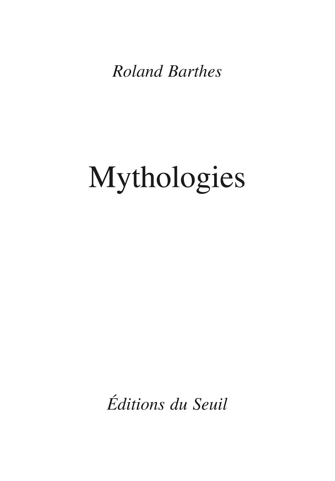 Mythologies