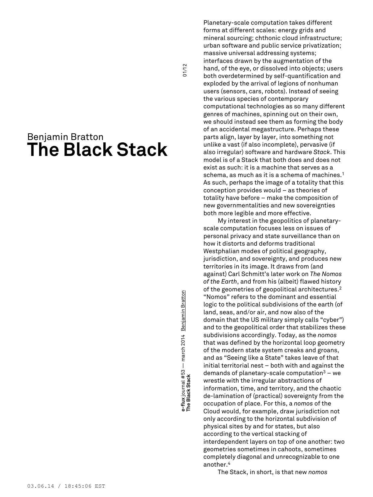 The Black Stack - eflux